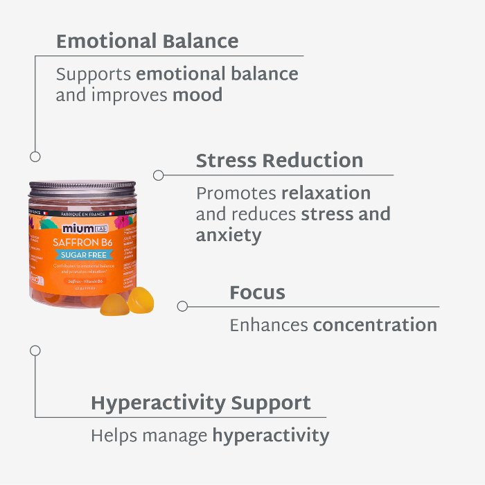 SUGAR-FREE SAFFRON B6 GUMMIES | Emotional balance | 21 days